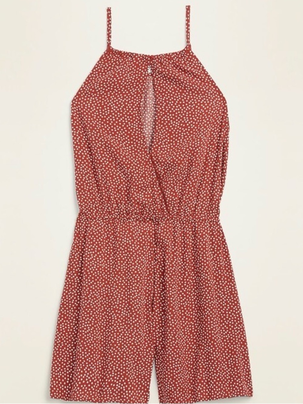 Old Navy Rust Red Polka Dot Spaghetti-Strap Romper